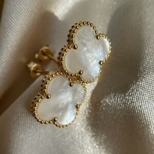 White Clover Stud Earrings